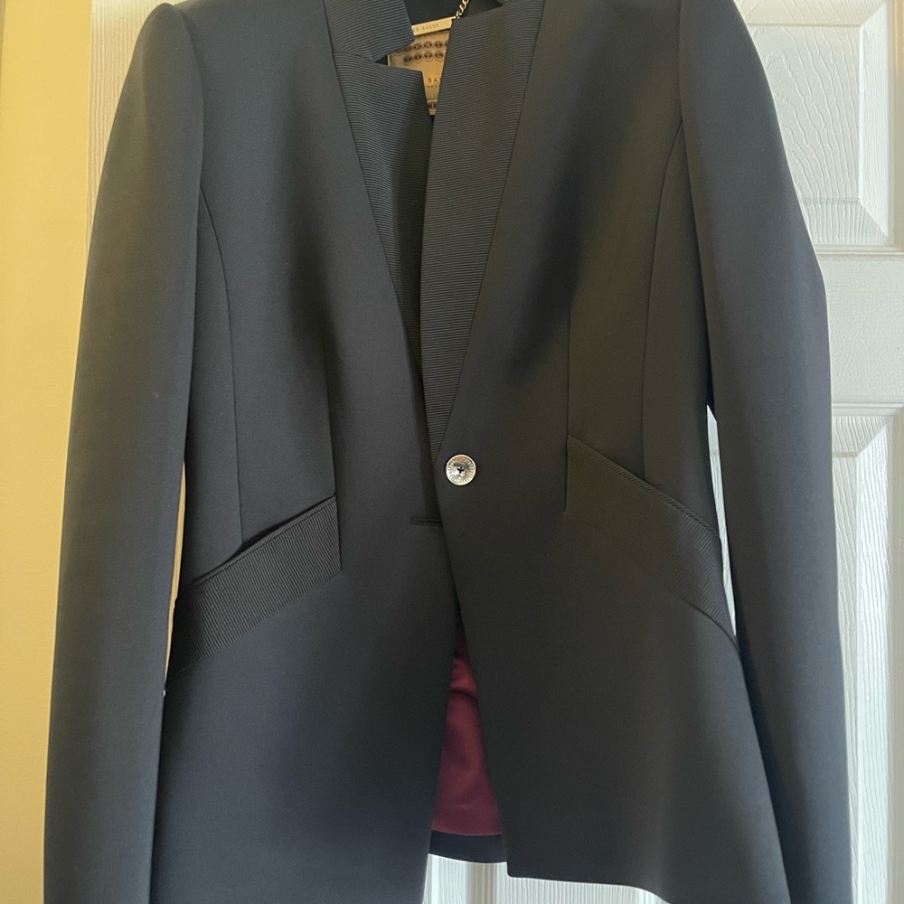 Ted Baker Black Women's Blazer with Silver Button_ NEW WOTT